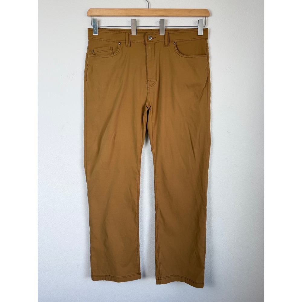 PrAna Mens Nylon Pants Brion II 40x34 Sepia Brown Slim Straight Hiking Stretch